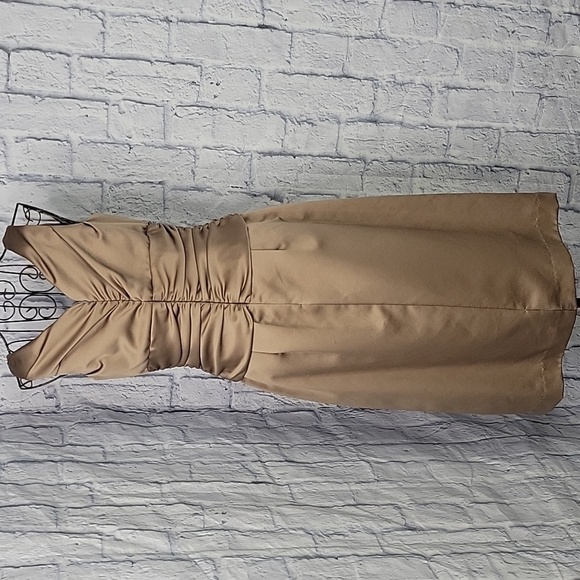 DAVID'S BRIDAL Metallic Bronze Short Evening Dress Size 6 - Picture 7 of 8